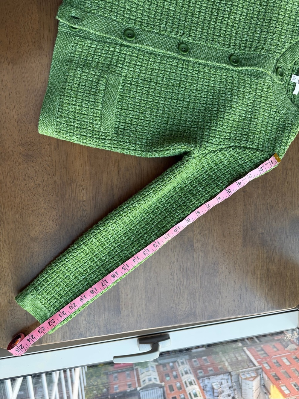 Uniqlo Olive Green Textured Button-Front Cardigan Sweater - Picture 9 of 10